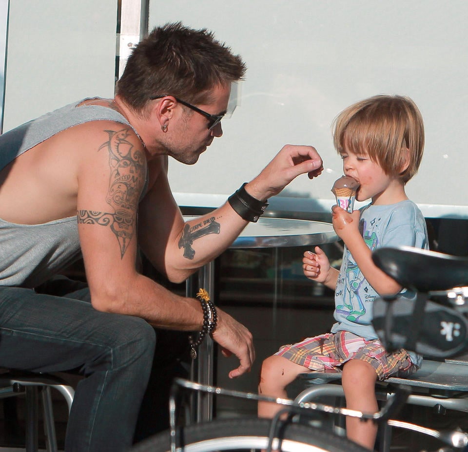 Exclusive... Colin Farrell Takes Son Henry Out For Ice Cream