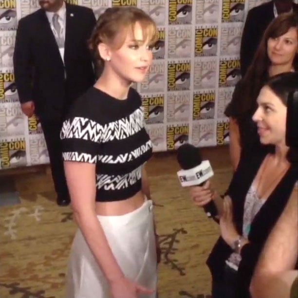 Jennifer Lawrence on 'Catching Fire' press line #ewcomiccon