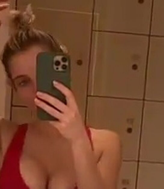 Helen Flanagan Is Seen Here Enjoying A Spa Day In A Red Bikini While On