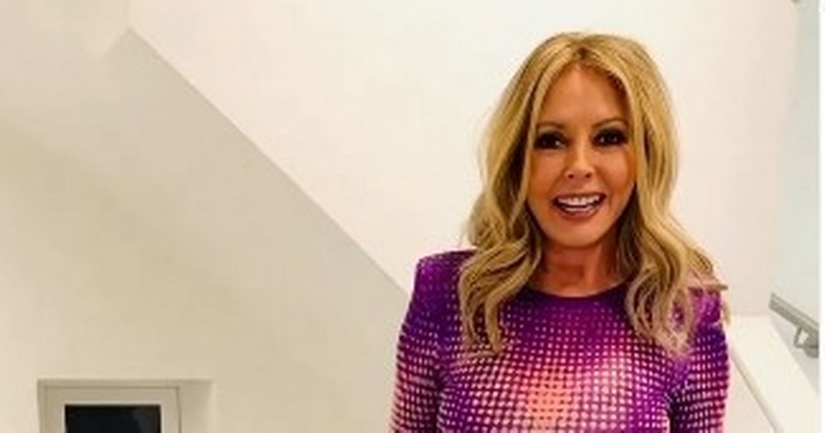 Looks Like Carol Vorderman Wears A Leather Pencil Skirt And A Sheer Top To Flaunts