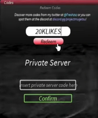 Get Free Project Mugetsu Private Server Code (expired)