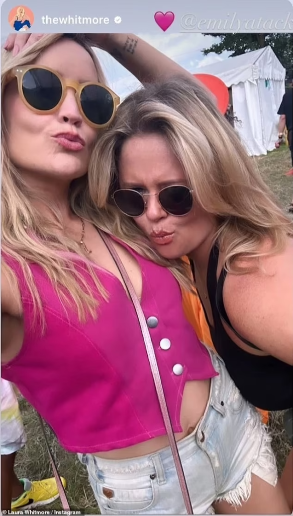 At Glastonbury Emily Atack Shows Off Her Hourglass Curves In A Paper Thin White Dress