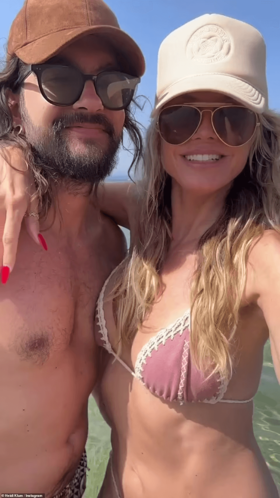 In a pastel pink bikini, Heidi Klum shows off her incredible body during a vacation in Sardinia