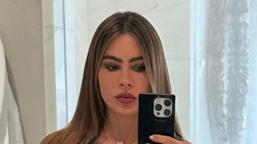 In a figure-hugging tight gray dress, Sofia Vergara sports jaw-dropping ...