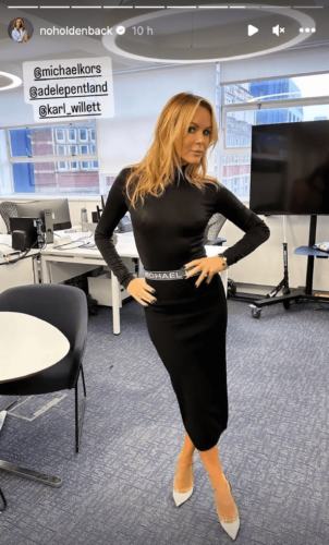 Amanda Holden looks 'gorgeous' in an off-the-shoulder velvet gown ...