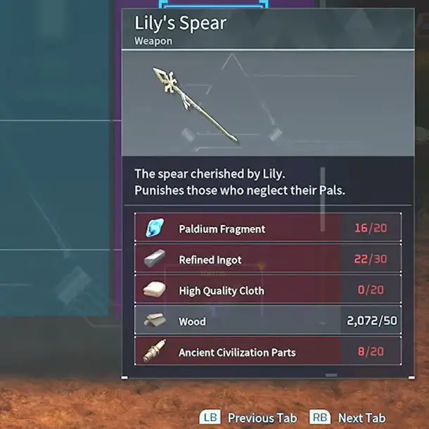 Lily's Spear Palworld