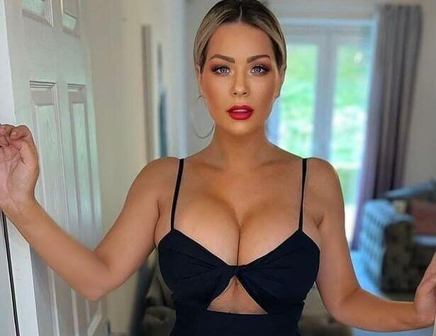 The Stunning Nicola McLean stripped down to a small black bra jumpsuit in an eye-popping snap