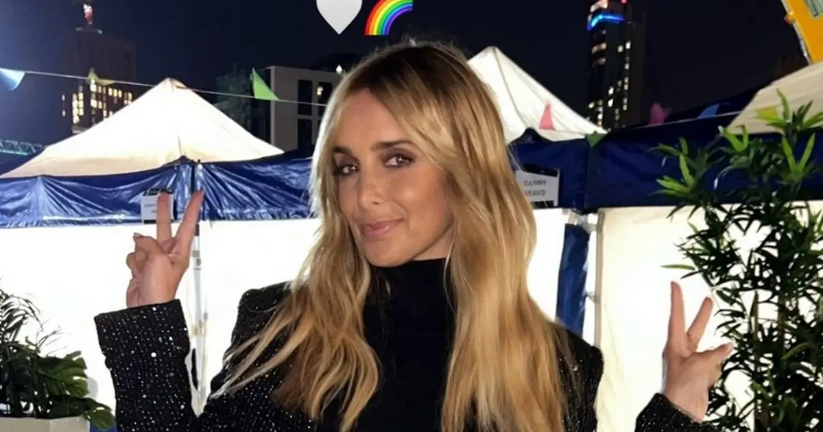 A clingy black leotard and fishnet tights were the perfect combination for Louise Redknapp to displays her ageless figure