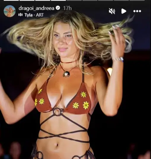 In a slow motion video posted on Instagram, college swimming star Andreea Dragoi showed off her skills on the catwalk at Miami Swim Week.