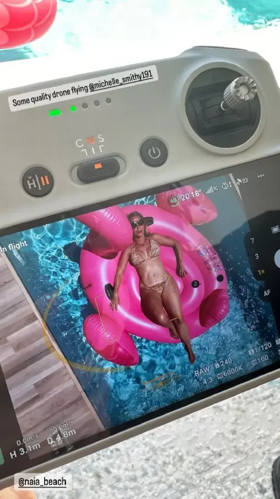 Taking to Instagram, Laura Hamilton showed off her bombshell body in the tiniest bikini as she floated on a pink inflatable.