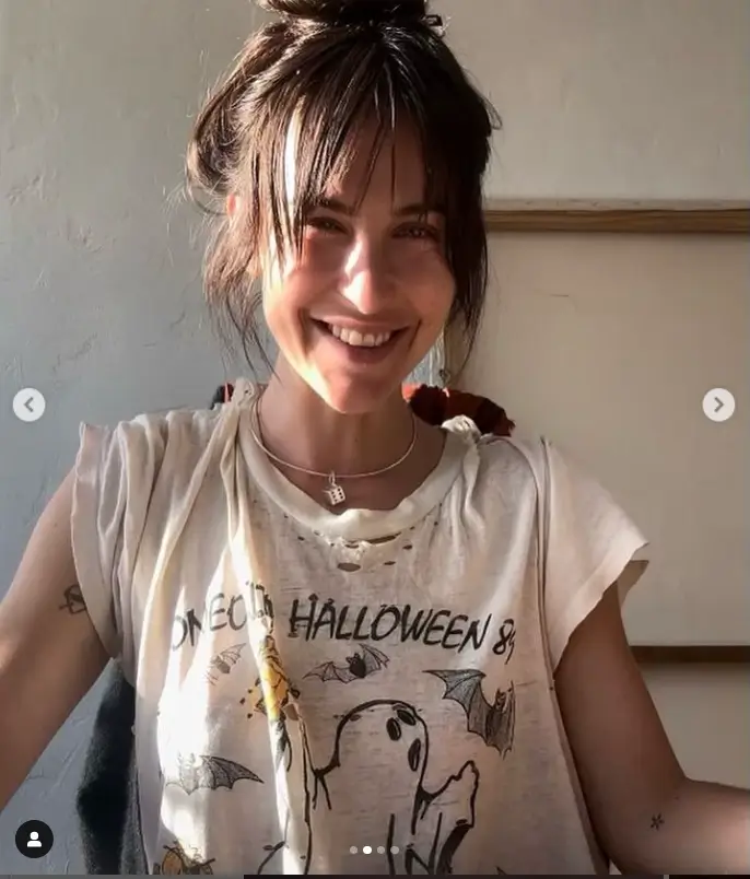 Another was a close-up of her wearing a Halloween t-shirt.