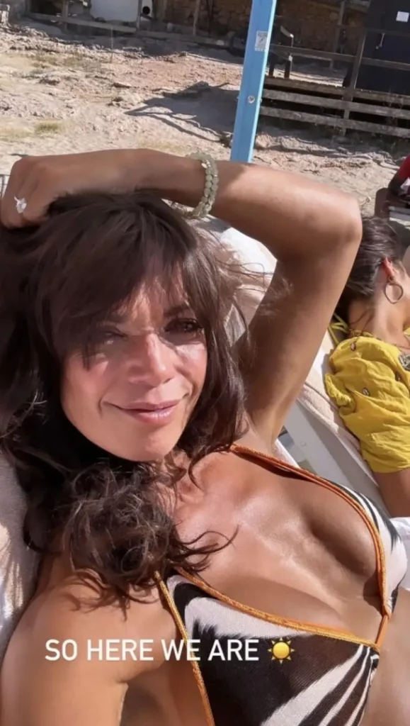 A tiny bikini certainly caught the attention of everyone as Jenny Powell soaked up the sun while enjoying a well-deserved break in Ibiza.