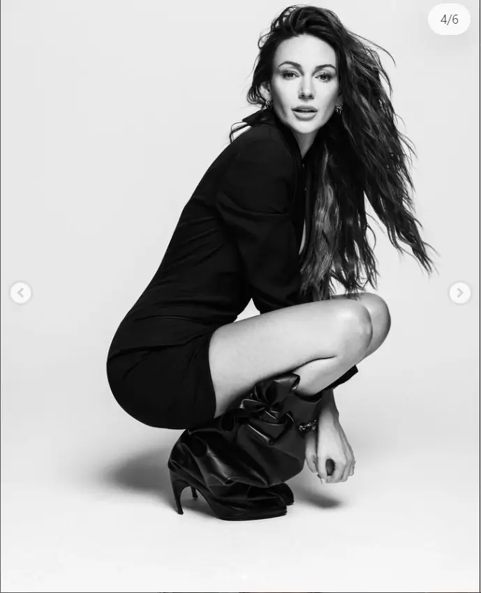 In shorts and high-level platform shoes, Michelle Keegan showed off her endless legs in Numéro Netherlands' latest issue.