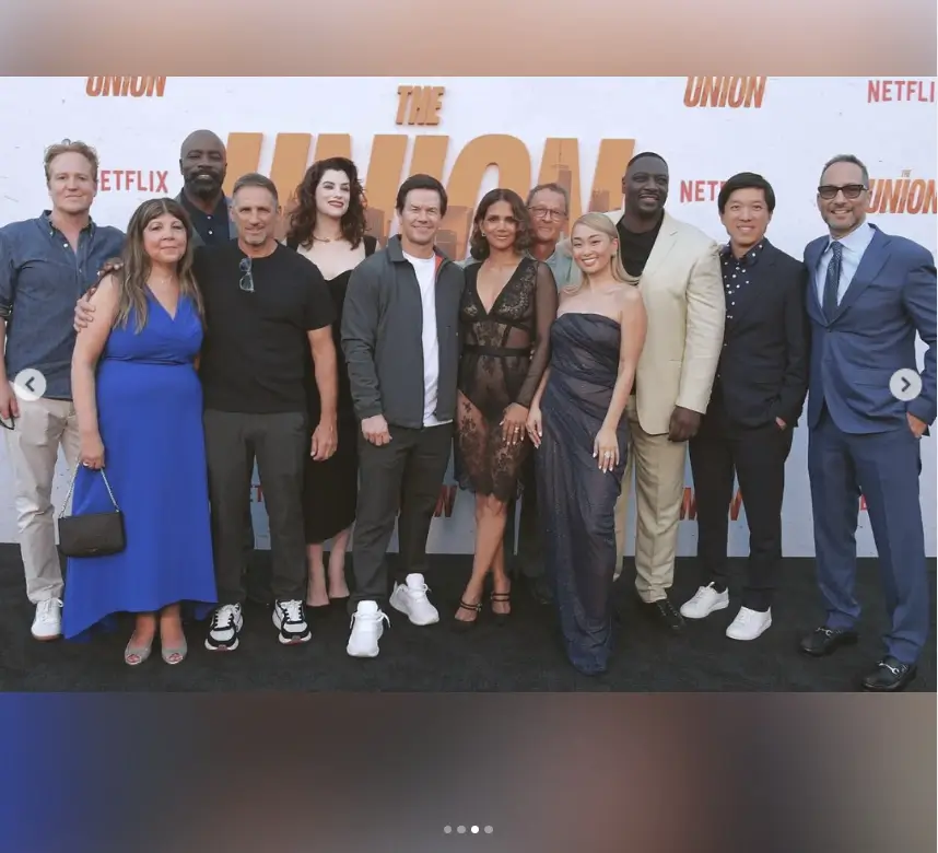 Halle Berry stunned in a completely see-through dress with perfectly placed lace details at the premiere of Netflix's The Union