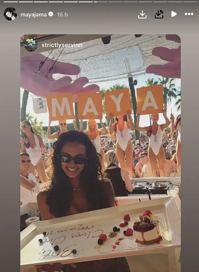 Maya Jama enjoys a boozy beach day in Ibiza as she continues her luxurious 30th birthday celebrations