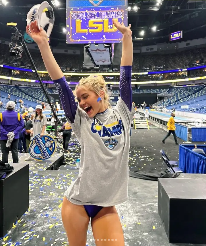 Olivia Dunne looks gorgeous in a cheeky leotard as she prepares for her final NCAA season