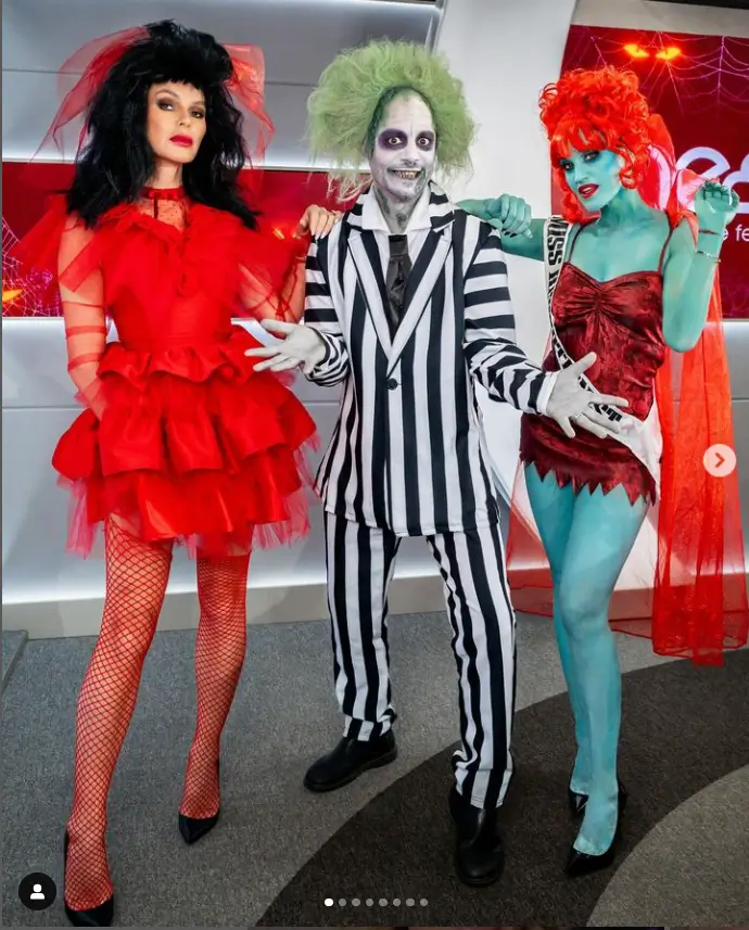 Ashley Roberts and Amanda Holden stepped out in some scary costumes on Friday as Heart Radio got into the spooky spirit ahead of Halloween. Jason King, who is filling in for Jamie Theakston, joined Amanda and Ashley.