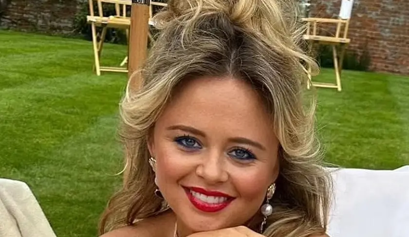 Emily Atack dressed in a tiny white bikini, showing off her famous curves  as she shared a series of sizzling behind-the-scenes snaps from Rivals set