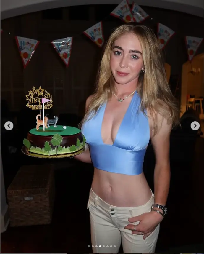 Grace Charis is turning heads with her daring fashion choice, as she flaunts her 'Birthday Balloons' in a plunging crop top