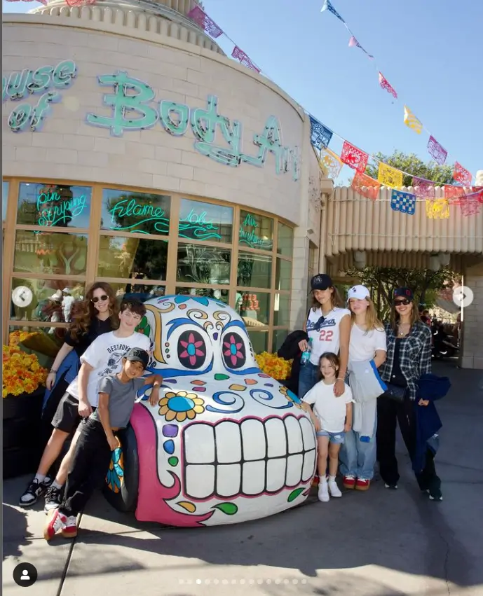 A family photo showed the Fantastic Four actress in between her daughters, Honor and Haven, 13 and wearing similar outfits. Honor wore a t-shirt featuring the Los Angeles Dodgers, while Haven donned an oversized turquoise hoodie.