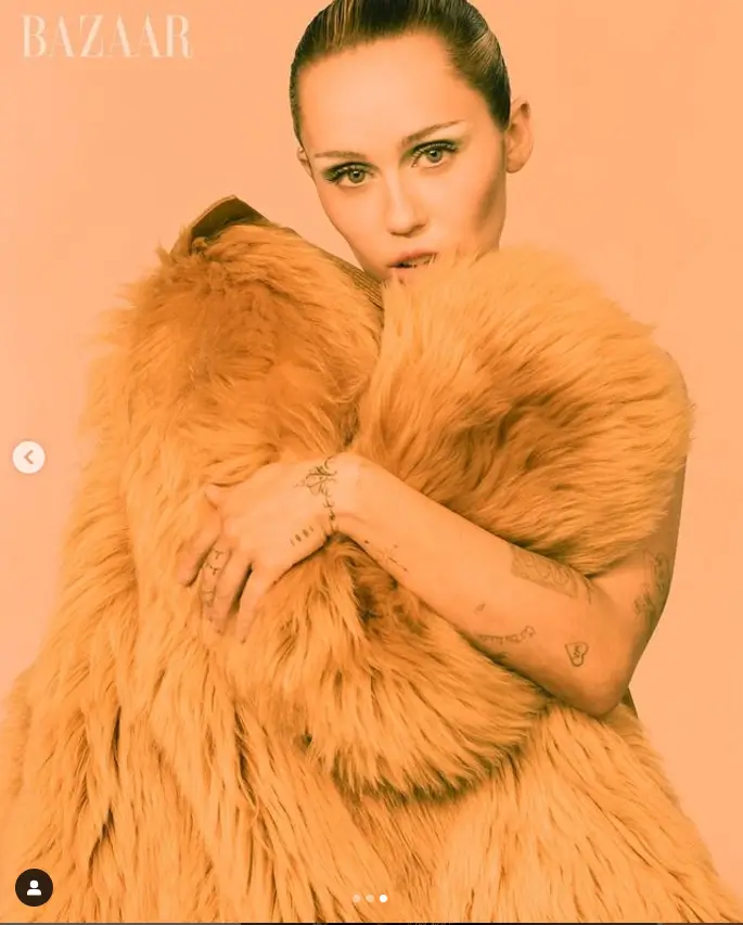 Miley Cyrus bares all in her lingerie for the cover of the magazine, while also revealing her latest album announcement