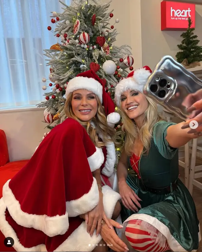 The festive season was kicked off in style at Heart FM studios as Amanda Holden and Ashley Roberts dressed in Christmas outfits on Monday. They were eager to spread holiday cheer as December began.