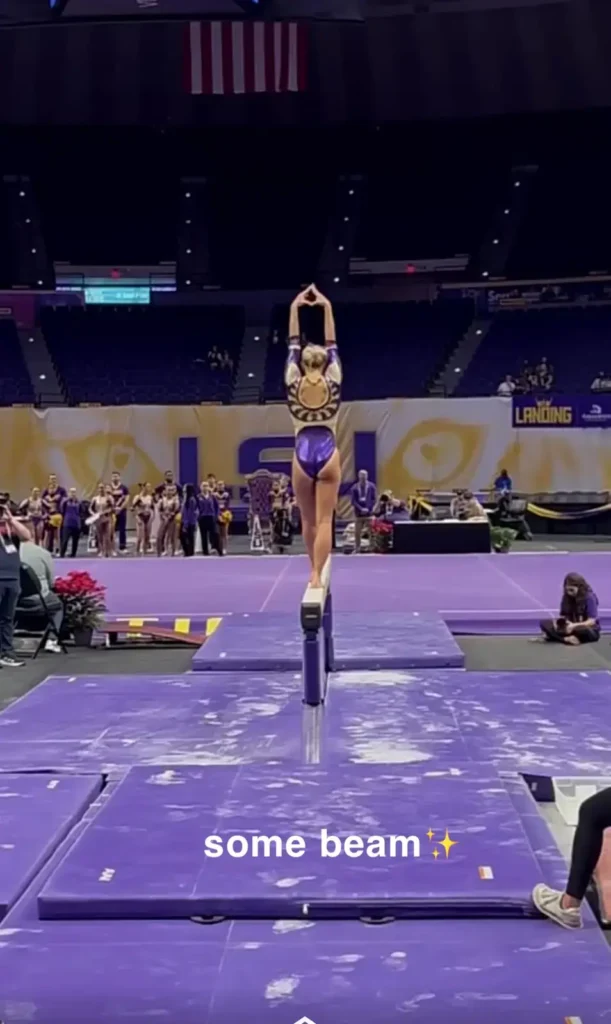 The 22-year-old LSU gymnast gave her fans a treat by sharing jaw-dropping images on Snapchat, offering a glimpse into her newest performance and gym routine.